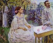 Victor Borisov-Musatov Self-portrait with the sister Spain oil painting artist